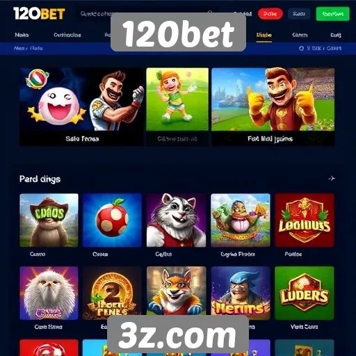 Variedade de jogos disponíveis na plataforma 120bet